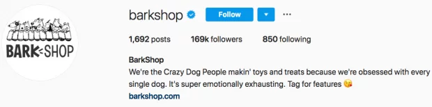 BarkShop İnstagram Biyografisi