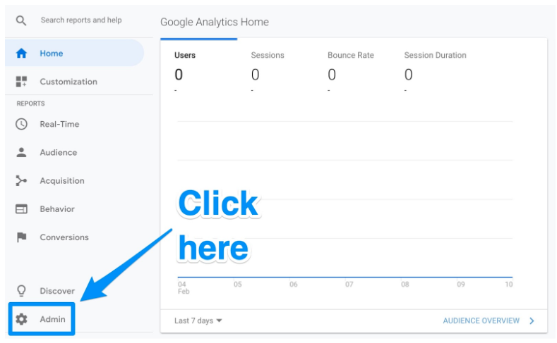 Google Analytics Yönetici Düğmesi