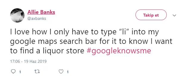 Google Haritalar İle Alakalı Tweet