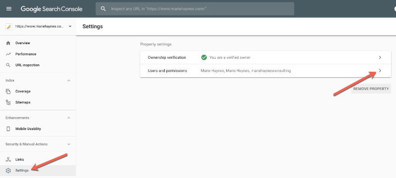 Google Search Console Kullanıcı Ekleme