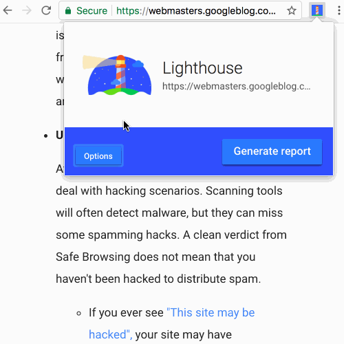 Ligthouse Chrome Eklentisi