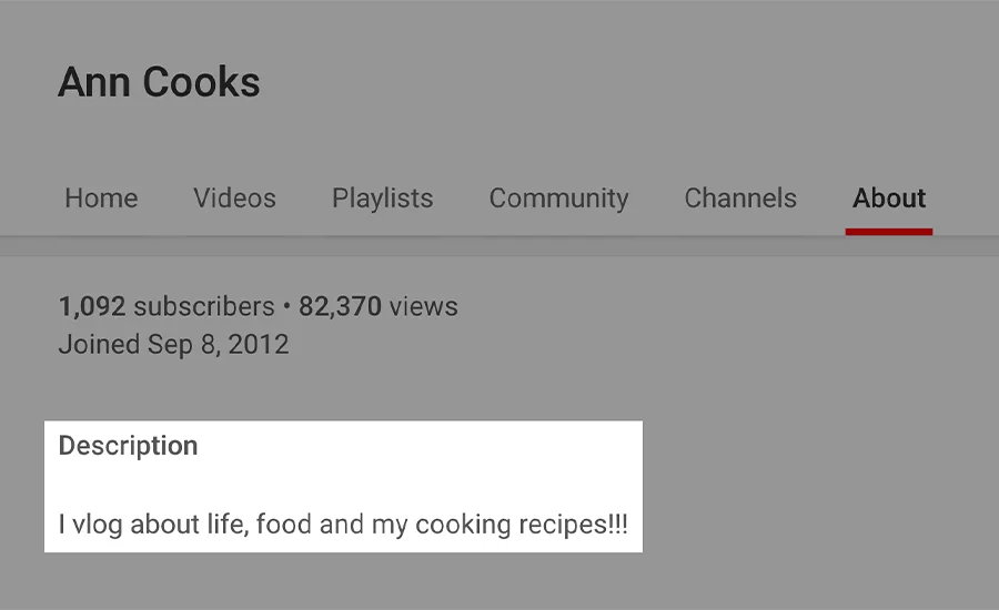 Youtube'da Açıklaması Kısa Olan Kanallar